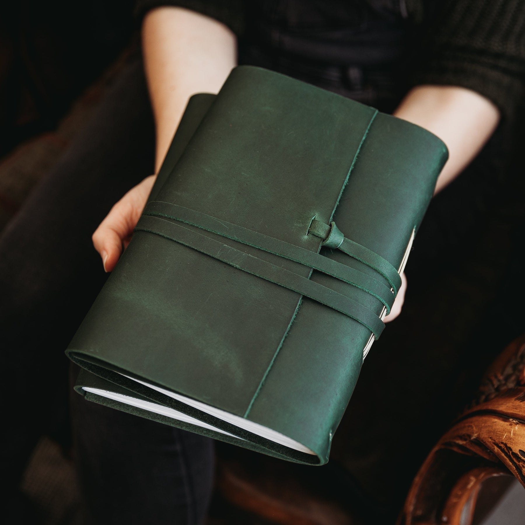 Green Leather Notebook | Evergreen Journals | Lucas Ruth Leather Goods