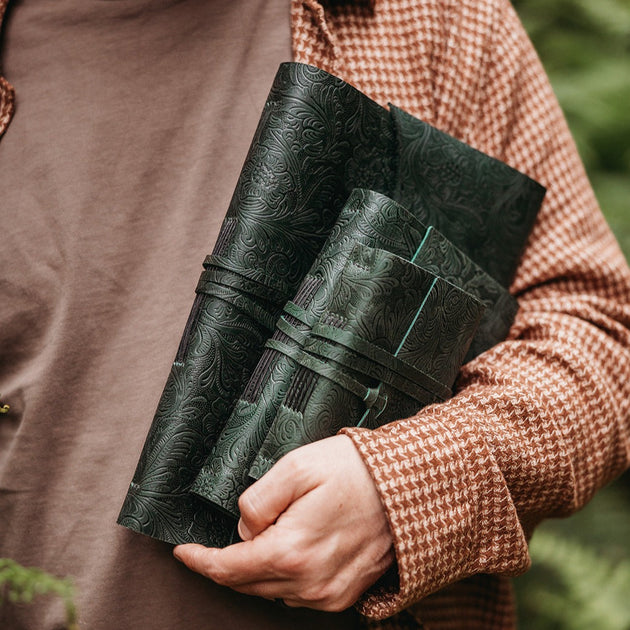 Botanical Evergreen Leather Journal | Lucas Ruth Leather Goods