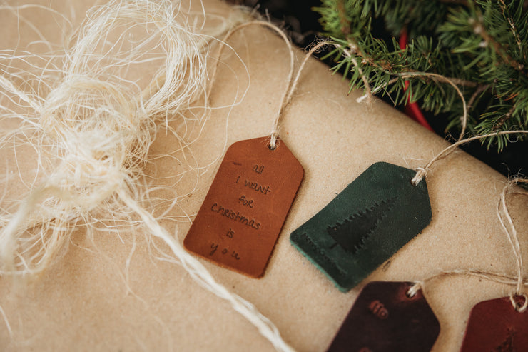 Christmas Leather Gift Tags